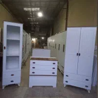 تخت دو منظوره و کمد ویترینی نی نی چوب