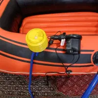 قایق بادی ۴نفره ۳۲۰کیلوگرم با پارو وپمپ برقی Intex|غواصی و ورزش‌های آبی|صحنه, |دیوار