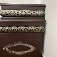 ست جا سطل آشغال و دستمال کاغذی نو و تمیز