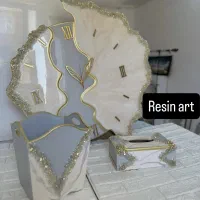 ست ساعت و سطل زباله و جا دستمال کاغذی