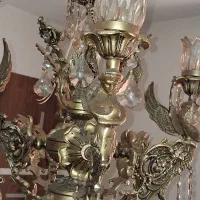 لوستر برنز ۱۲شاخه فوق سنگین|لوستر و چراغ آویز|فردیس, فرامرزیه|دیوار