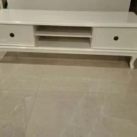 میز تلویزیون سفید چوبی