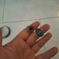 انگشتر قدیمی نقره عقیق و در نجف و سنگ آسیاب|جواهرات|تهران, سید خندان (جلفا)|دیوار