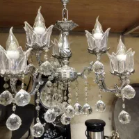دوعدد لوستر و دیوارکوب برنز