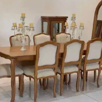 مبل کویین فرانسوی هفت نفره و ناهارخوری هشت نفره