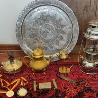 اشیاء عتیقه برنجی چراغ زنبوری دیوار کوب مسی