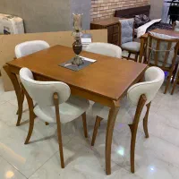 ناهارخوری ۴ نفره مدرن چوب راش اصل و باکیفیت|میز و صندلی غذاخوری|آمل, |دیوار