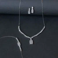 ست نقره آبکاری طلا سفید