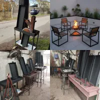 اجاق هیزمی ذغالی 60 سانت منقل پایه بلند