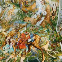 تابلو فرش دستبافت تبریز ضامن آهو|تابلو فرش|تبریز, |دیوار