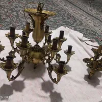 فروش لوستر برونزی 12شاخه با شب خواب دیواری|لوستر و چراغ آویز|تهران, بهارستان|دیوار