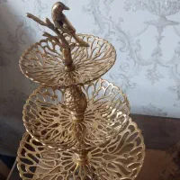 شکلات خوری و ظرف پذیرایی برنجی چند طبقه