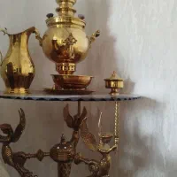 میزبرنزو سماور با وسایلش برنز|میز تلفن|همدان, |دیوار