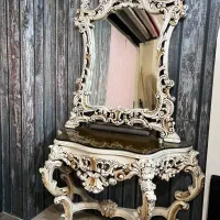 آینه کنسول طرح چوبی