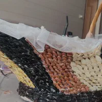 سبد چوبی تزیین شده با آجیل مخصوص عروس|صنایع دستی و سایر لوازم تزئینی|اصفهان, دستگرده|دیوار