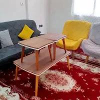 مبل قایقی ۵ نفره با جلو مبلی و میز عسلی
