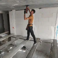 نصب رابیتس روی دیوار .سقف .ستون.با تفنگ هیلتی