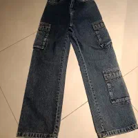 شلوار لی شیش جیب ابی