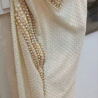 لباس مجلسی سفید کار شده