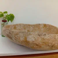 سنگ روشویی دست ساز با سنگ رودخانه ای