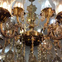لوستر ده شاخه برنج اصل با دیوارکوب دو شاخه|لوستر و چراغ آویز|تهران, نیروی هوایی (پیروزی)|دیوار