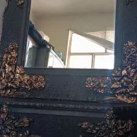 آینه کنسول مشکی طلایی|مبلمان خانگی و میز عسلی|رباط‌کریم, رباط‌کریم|دیوار