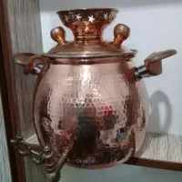 کتری و شکلات خوری و گلدان مسی