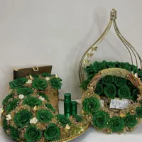 ست سینی حنا(دسته گل.دستبندوانگشتر.گیفت)|صنایع دستی و سایر لوازم تزئینی|اصفهان, بهارستان|دیوار