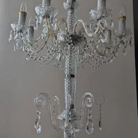 آباژور کنار سالنی کریستال ۳ طبقه ۸ شاخه لاله دار|چراغ خواب و آباژور|تهران, پاسداران|دیوار