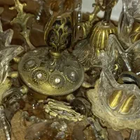 یک جفت لوستر برنزی قدیمی|لوستر و چراغ آویز|اراک, |دیوار