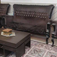 مبل استیل و میز جلو مبلی دست دوم تمیز|مبلمان خانگی و میز عسلی|خمینیشهر, |دیوار