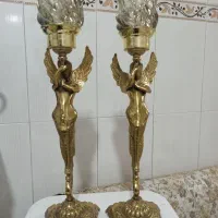 ۲عدد شمع دان برنز اصل طرح فرشته