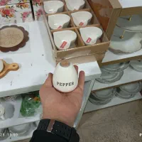 نمکدان سرامیک با زیر چوبی|ظروف سرو و پذیرایی|مشهد, نوید|دیوار