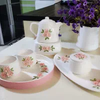 ست سرامیکی گل برجسته