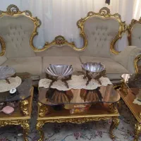 مبل استیل 9نفره و2عسلی و1میز وسط درحدنو