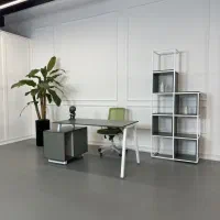 میز کارمندی با پایه فلزی