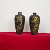 مجسمه برنز گلدان طرح اژدها برنزی