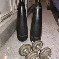 یک جفت میل باستانی... ودوعدد وزنه|تجهیزات ورزشی|تهران, دولاب|دیوار