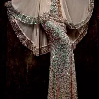 لباس مخمل پولکی و حریر