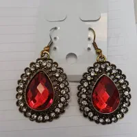 گوشواره مدل اشک بانگین قرمز