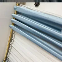 پرده - دو شال آبی مخمل ترک - میل پرده کامل|پرده، رانر، رومیزی|اصفهان, گلزار|دیوار