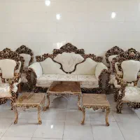 مبل سلطنتی 9نفره پنچشیری تمام چوب راش با جلو مبلی