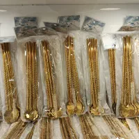 نی شربت برس دار ، ملاقه و همزن