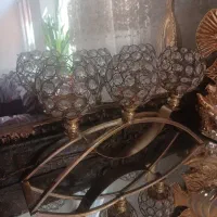 شمعدانی رو میزی،گلدان چوبی و میز دراور