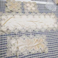 رانر رومیزی 4 تیکه کرم طلایی