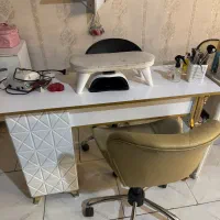 وسایل ارایشگاه سفید  طلایی