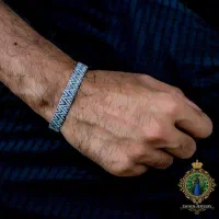 دستبند نقره مردانه مدل کوهستان (بنگل) دست‌ساز