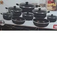 ست قابلمه ۱۴ پارچه تفلون داخل گرانیت