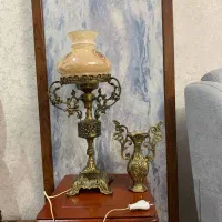 چراغ خواب گلدان برنج آنتیک