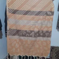 روسری بافت کریمی وقهوه ای